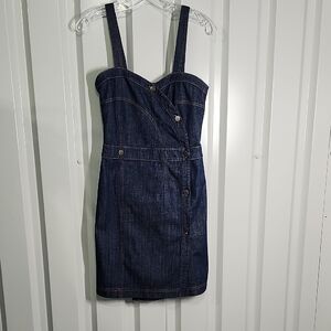 See By Chloe Womens Blue Denim Button Front Wrap Dress Mini Size 6
